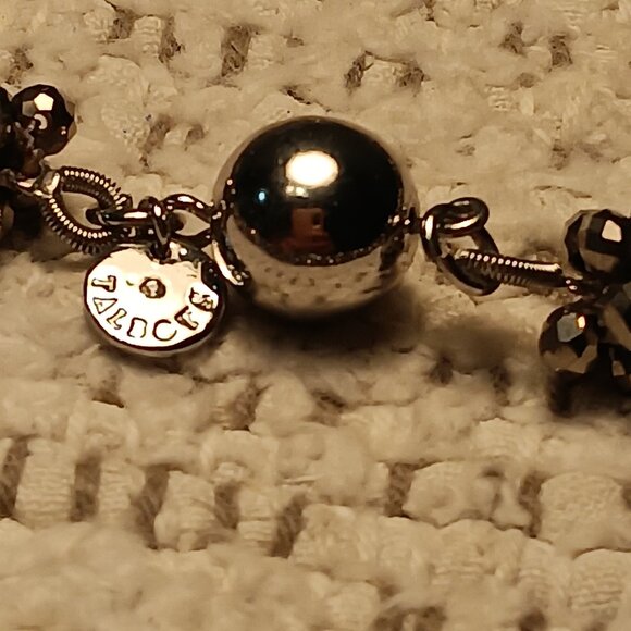 Talbots faceted AB coated gray beads long rope necklace - Picture 6 of 8